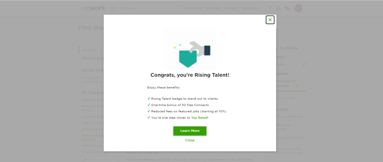 Upwork Rising Talent Requirements - How to Get the Upwork Rising Talent  Badge! 