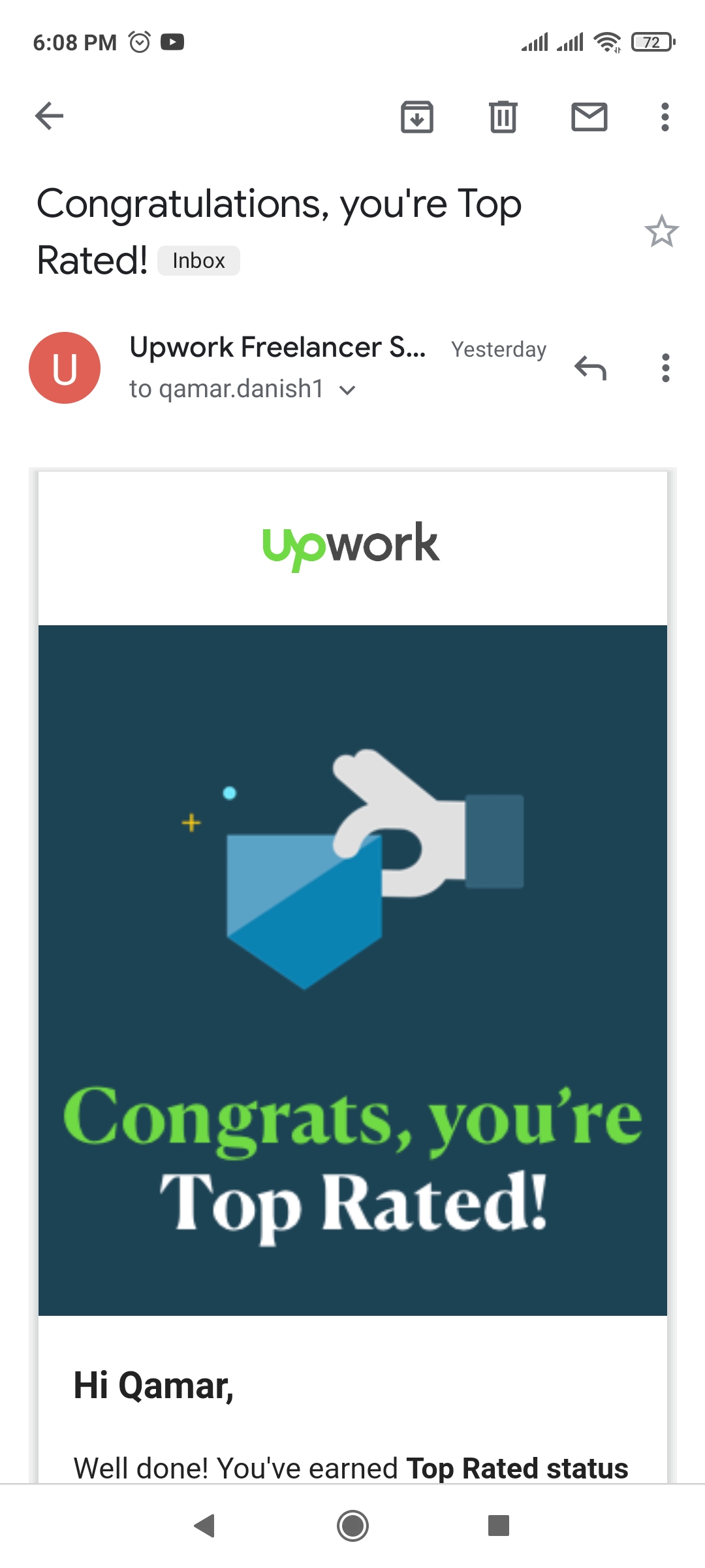 Top rated badge disappeared - Upwork Community