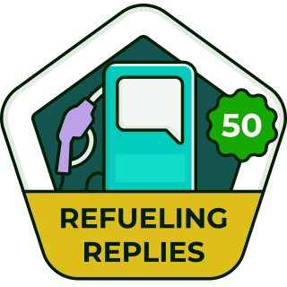 Post 50 replies  badge
