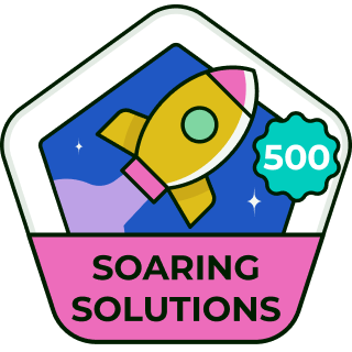 Get 500 solutions accepted badge