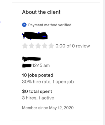 Client's details from a job post